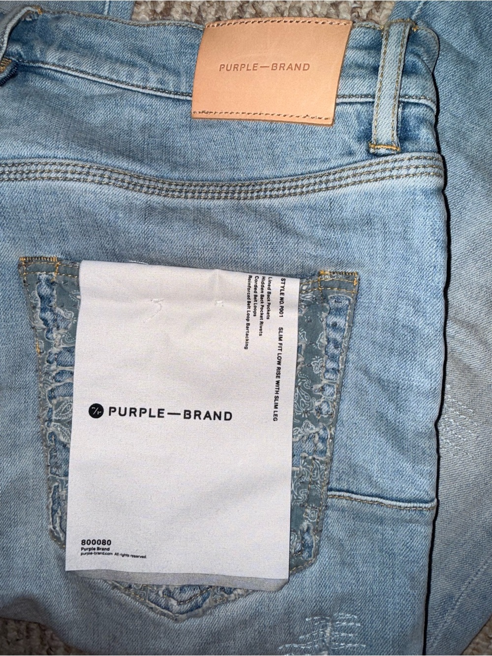 Purple Brand Men's Slim Jeans in Light Blue Denim
